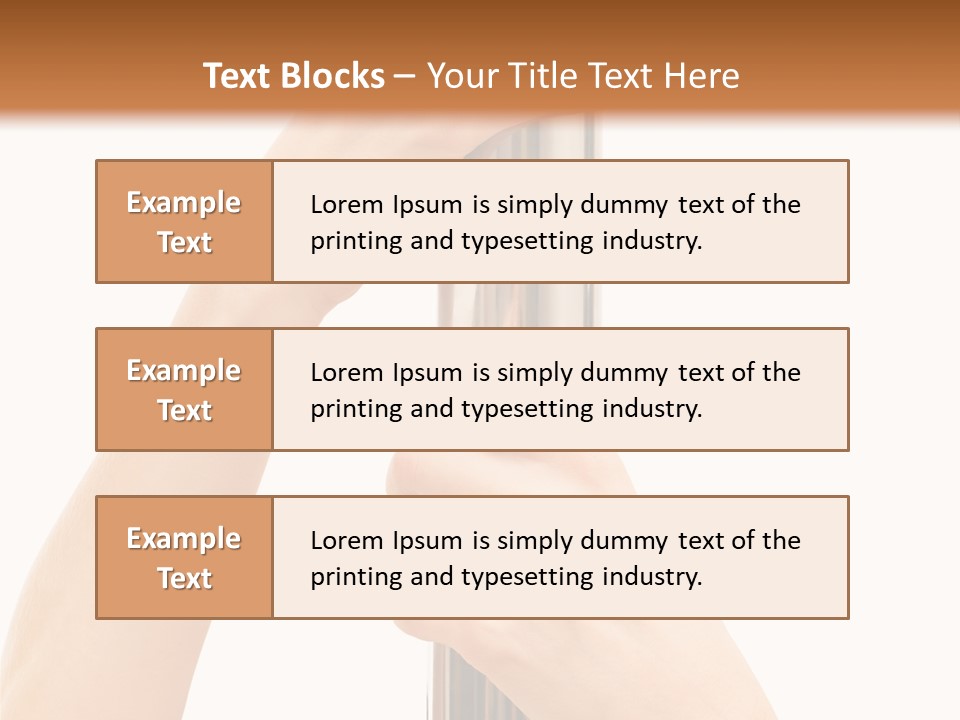 Female Hands Hold On To Pole Over White PowerPoint Template