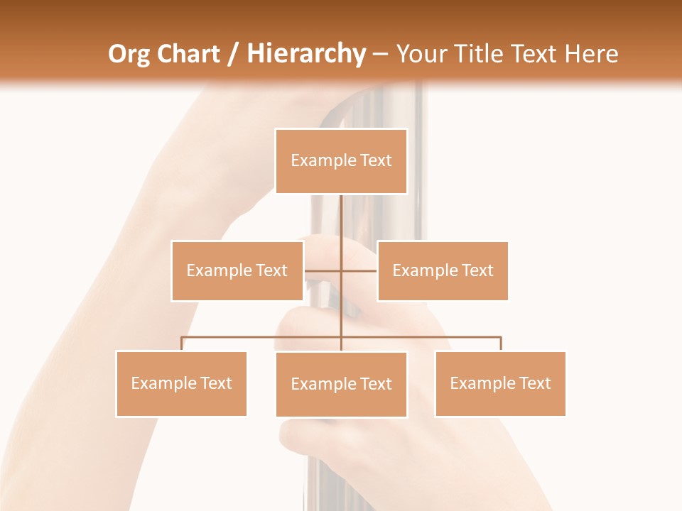 Female Hands Hold On To Pole Over White PowerPoint Template
