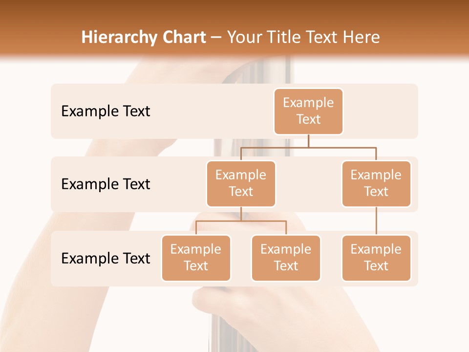 Female Hands Hold On To Pole Over White PowerPoint Template