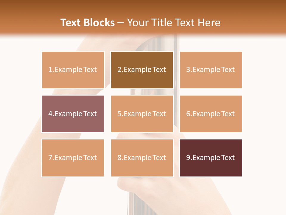 Female Hands Hold On To Pole Over White PowerPoint Template