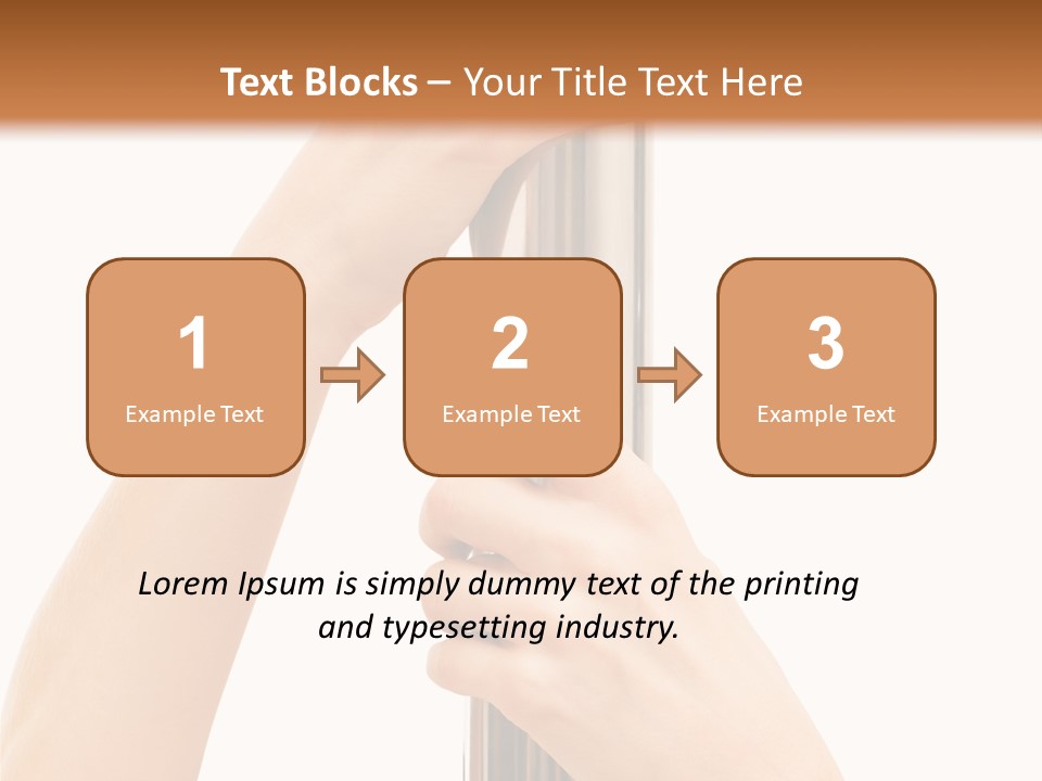Female Hands Hold On To Pole Over White PowerPoint Template