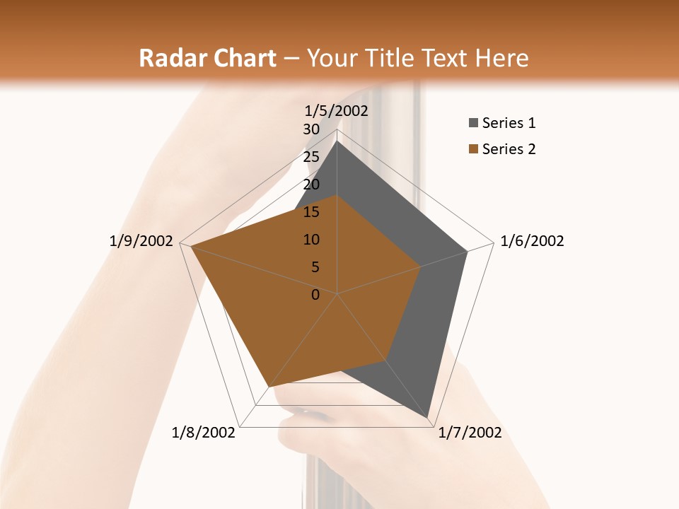 Female Hands Hold On To Pole Over White PowerPoint Template