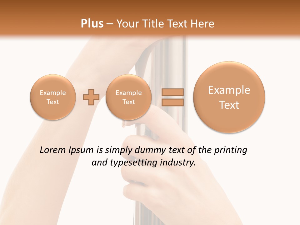 Female Hands Hold On To Pole Over White PowerPoint Template