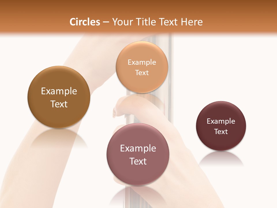 Female Hands Hold On To Pole Over White PowerPoint Template