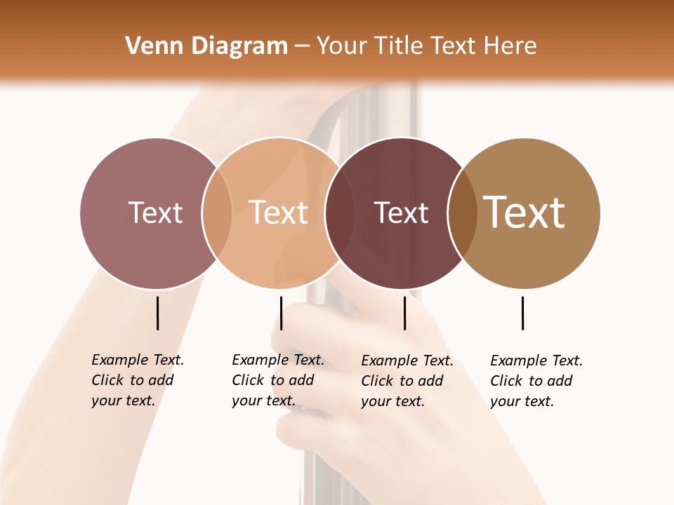 Female Hands Hold On To Pole Over White PowerPoint Template