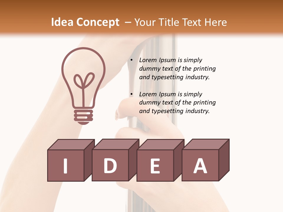 Female Hands Hold On To Pole Over White PowerPoint Template