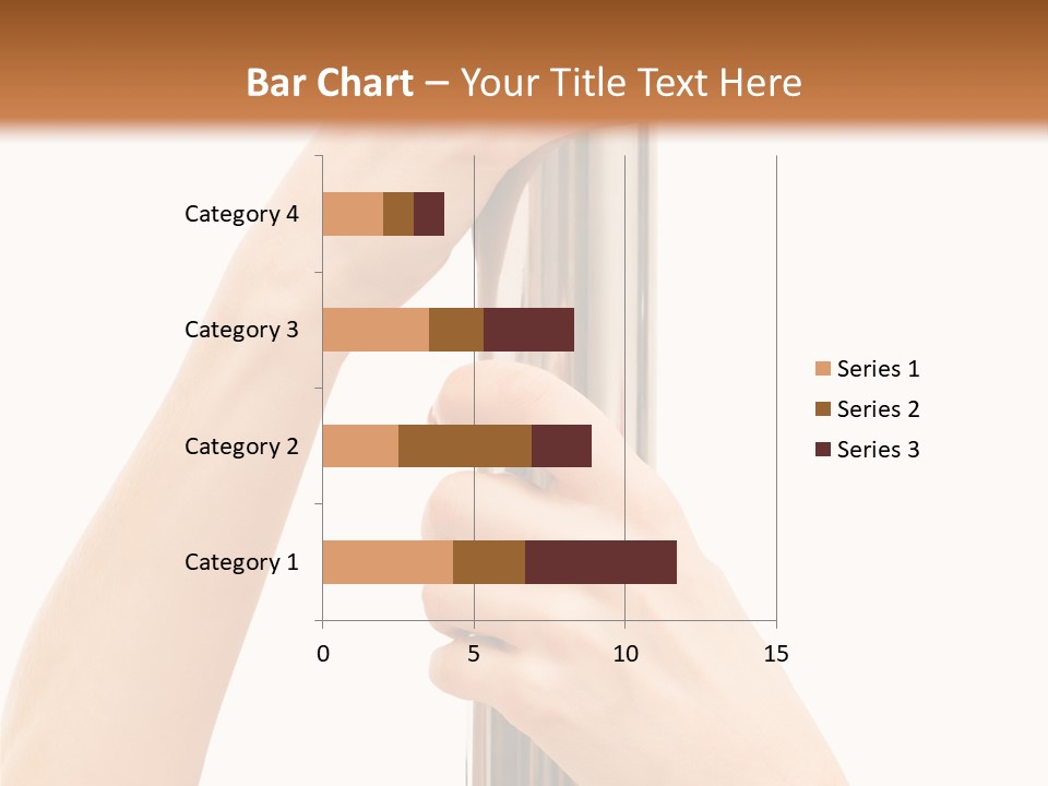 Female Hands Hold On To Pole Over White PowerPoint Template