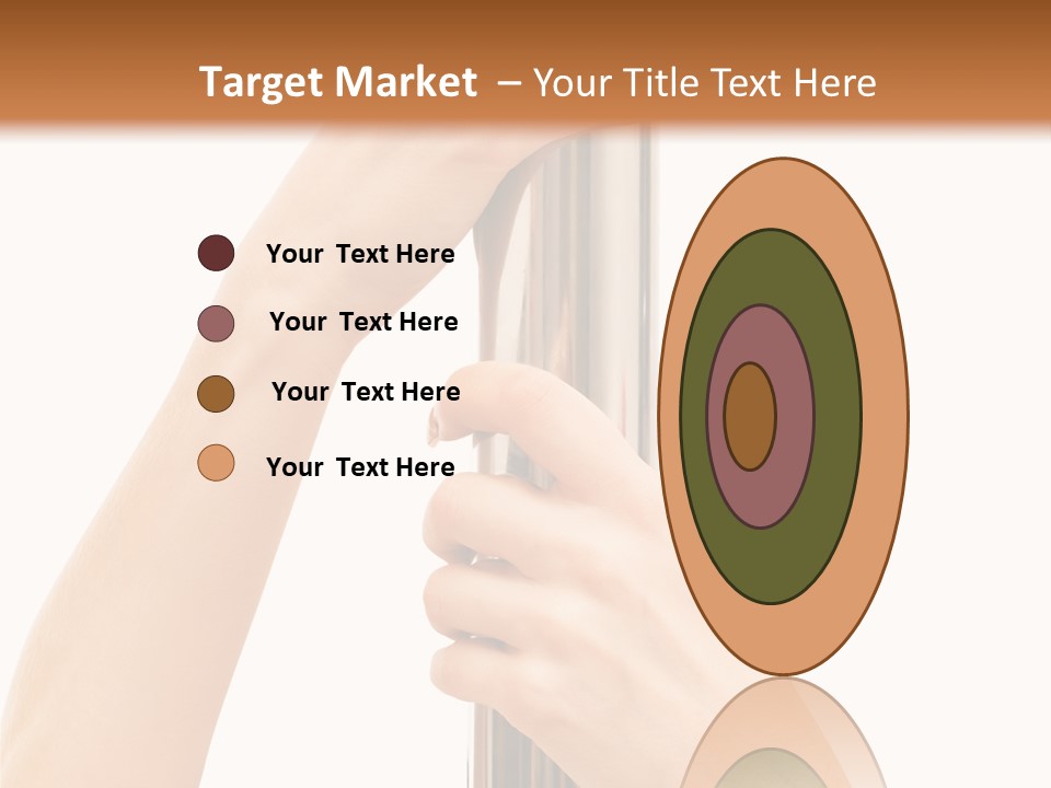 Female Hands Hold On To Pole Over White PowerPoint Template