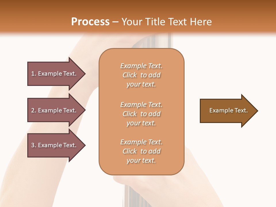 Female Hands Hold On To Pole Over White PowerPoint Template