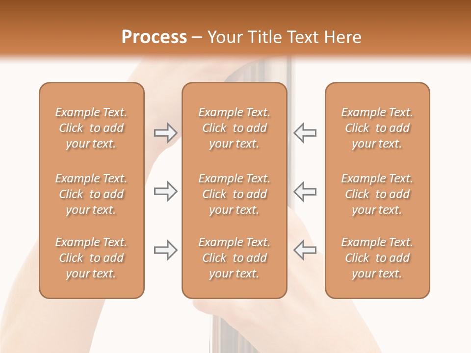 Female Hands Hold On To Pole Over White PowerPoint Template