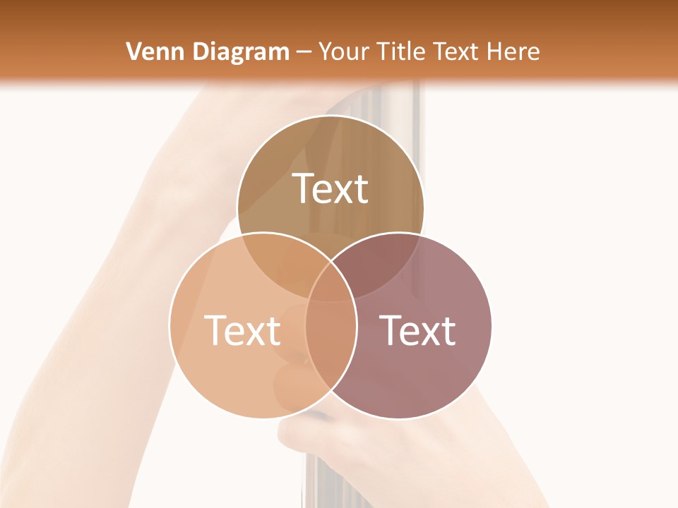 Female Hands Hold On To Pole Over White PowerPoint Template