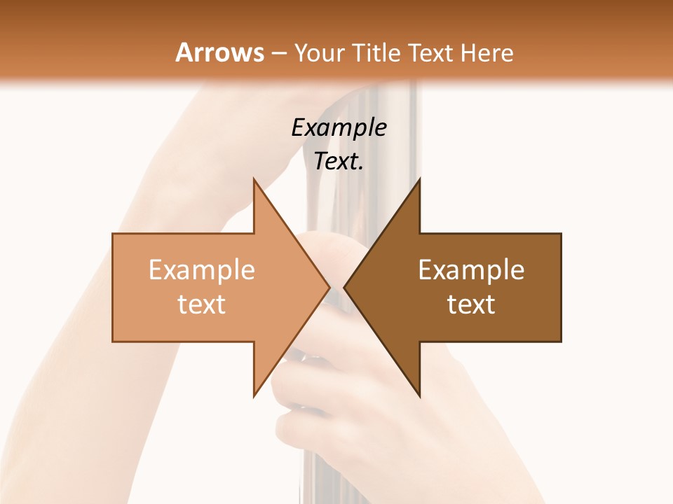 Female Hands Hold On To Pole Over White PowerPoint Template