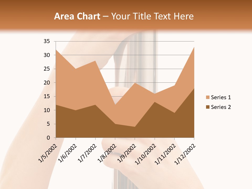 Female Hands Hold On To Pole Over White PowerPoint Template
