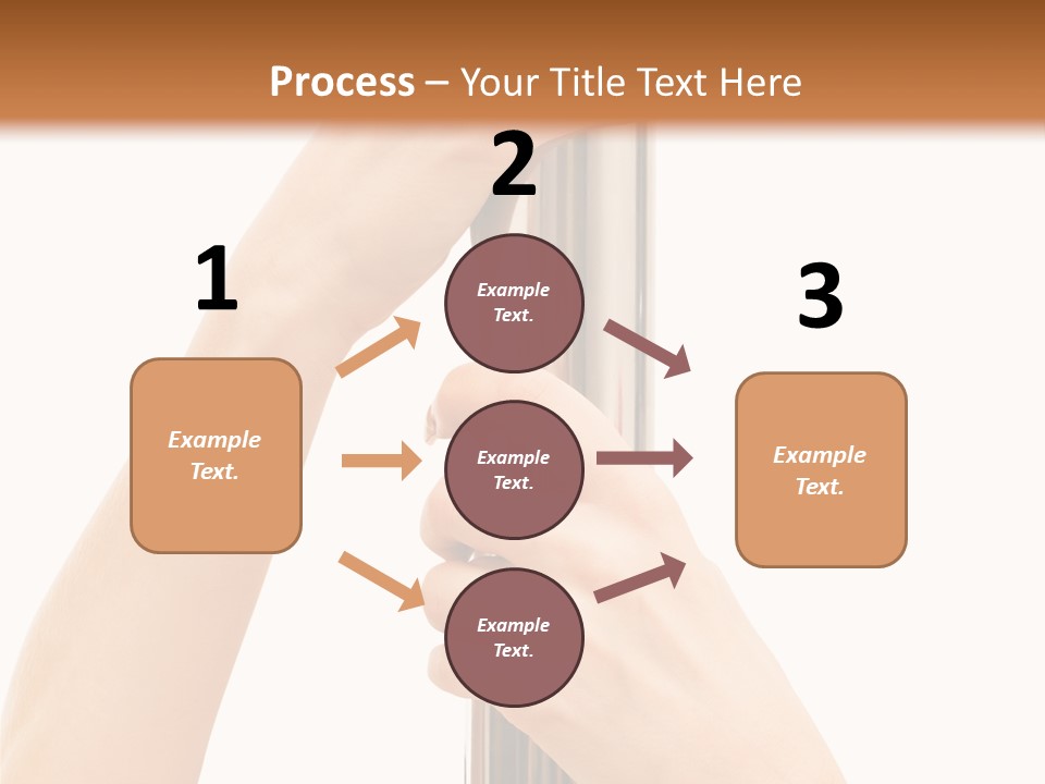 Female Hands Hold On To Pole Over White PowerPoint Template