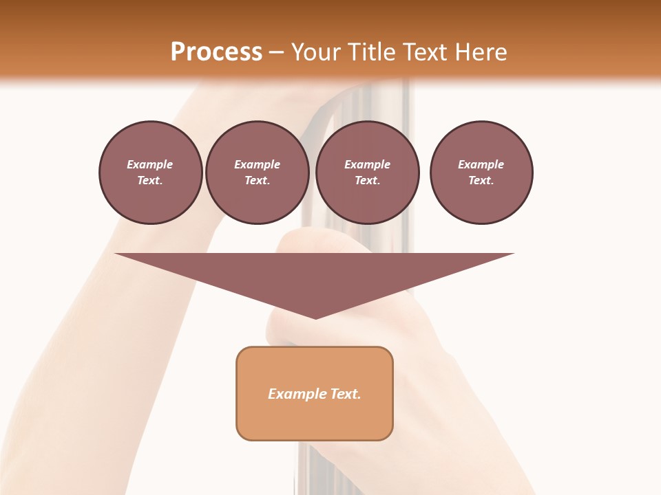 Female Hands Hold On To Pole Over White PowerPoint Template