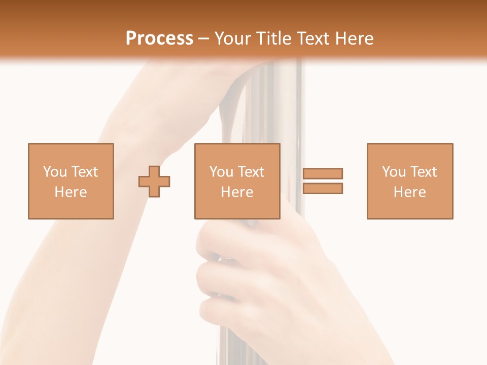 Female Hands Hold On To Pole Over White PowerPoint Template