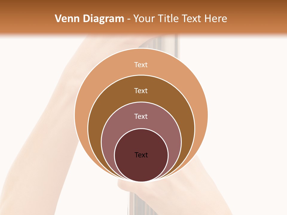Female Hands Hold On To Pole Over White PowerPoint Template