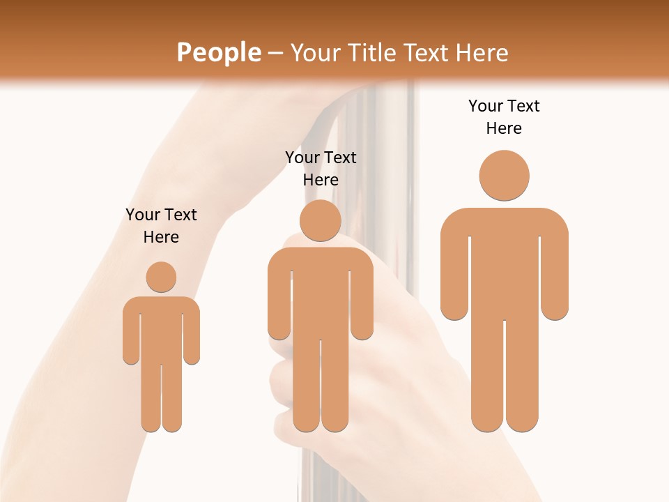 Female Hands Hold On To Pole Over White PowerPoint Template