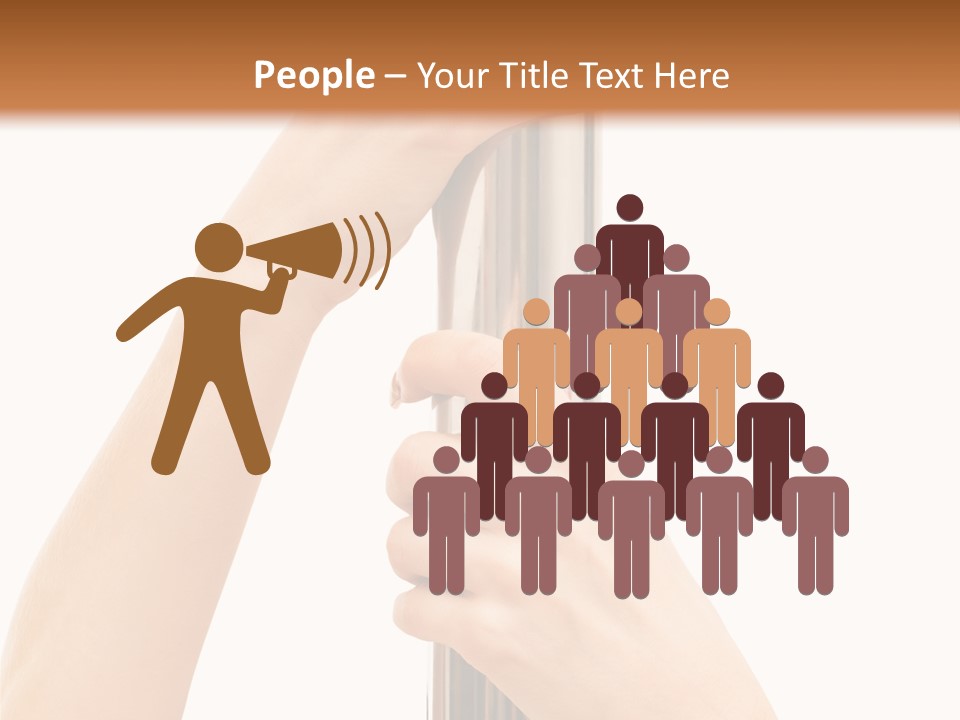 Female Hands Hold On To Pole Over White PowerPoint Template
