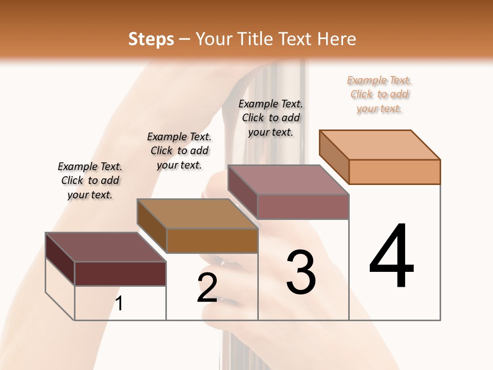 Female Hands Hold On To Pole Over White PowerPoint Template