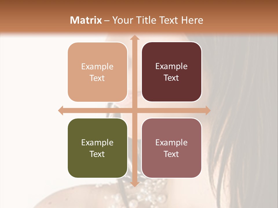 Close-Up Portrait Of A Beautiful Brunette Woman PowerPoint Template