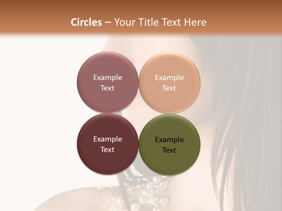 Close-Up Portrait Of A Beautiful Brunette Woman PowerPoint Template