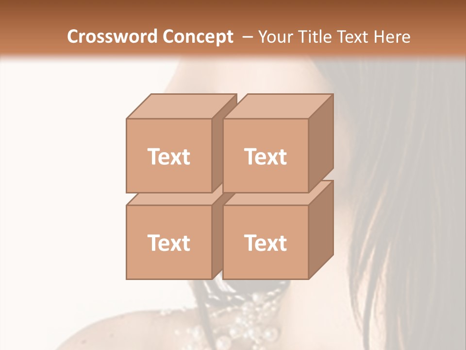 Close-Up Portrait Of A Beautiful Brunette Woman PowerPoint Template