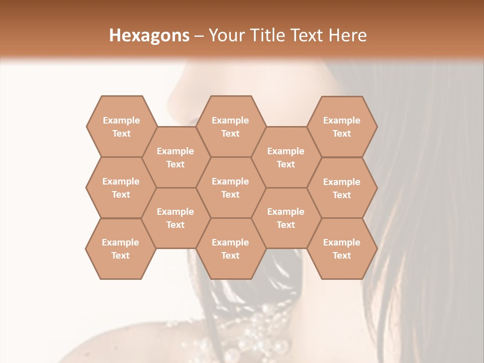 Close-Up Portrait Of A Beautiful Brunette Woman PowerPoint Template