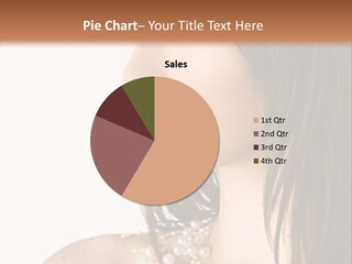 Close-Up Portrait Of A Beautiful Brunette Woman PowerPoint Template