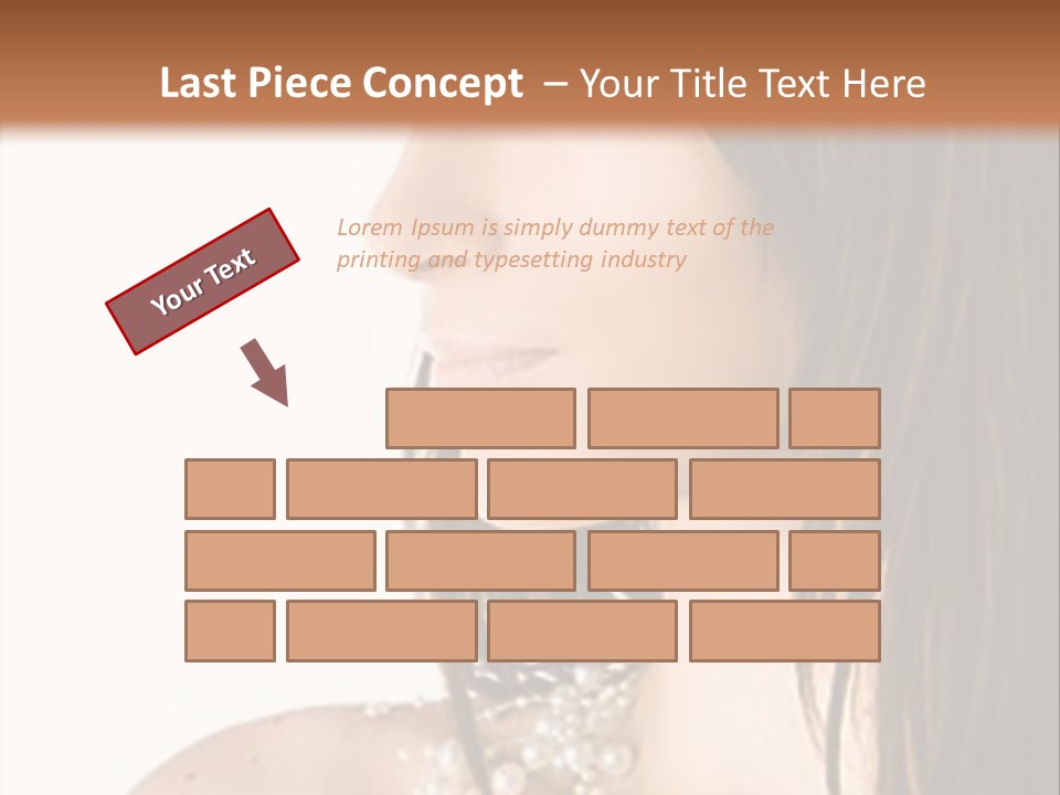 Close-Up Portrait Of A Beautiful Brunette Woman PowerPoint Template