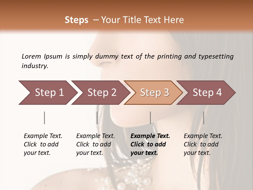 Close-Up Portrait Of A Beautiful Brunette Woman PowerPoint Template