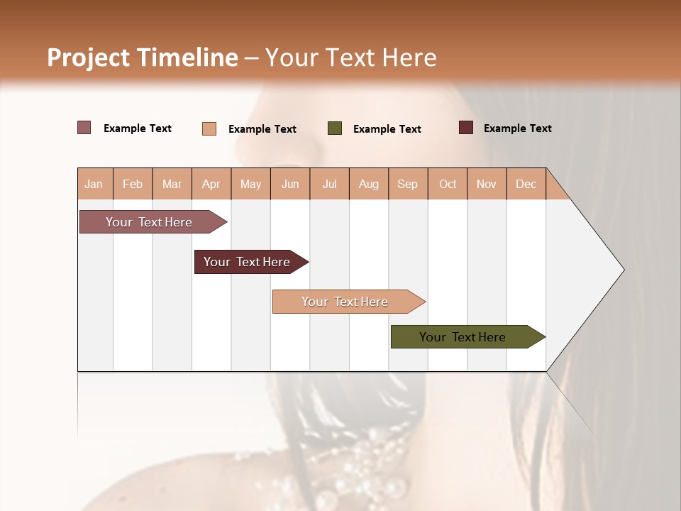 Close-Up Portrait Of A Beautiful Brunette Woman PowerPoint Template