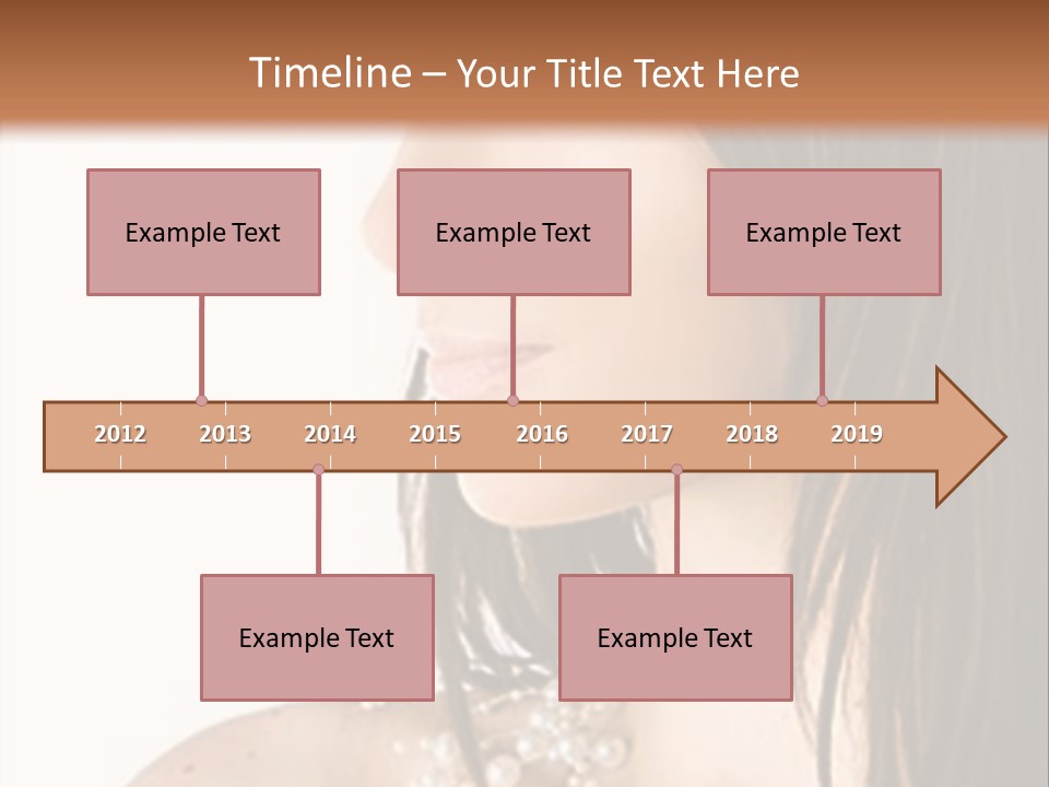 Close-Up Portrait Of A Beautiful Brunette Woman PowerPoint Template