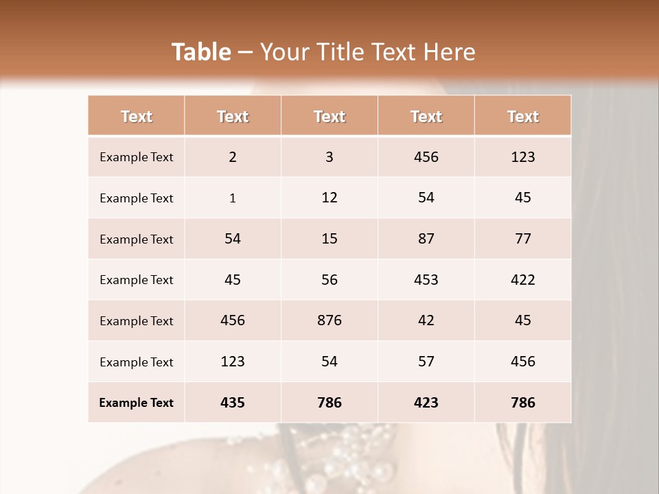 Close-Up Portrait Of A Beautiful Brunette Woman PowerPoint Template