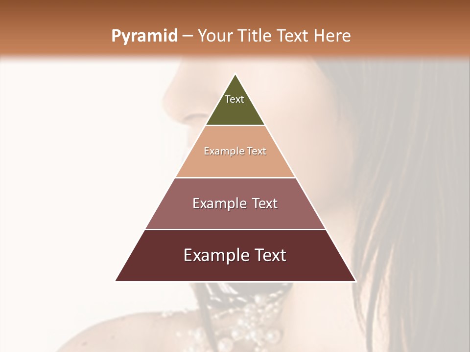 Close-Up Portrait Of A Beautiful Brunette Woman PowerPoint Template