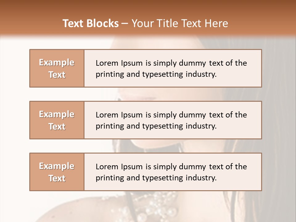 Close-Up Portrait Of A Beautiful Brunette Woman PowerPoint Template