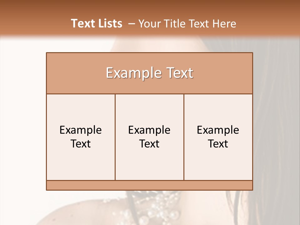 Close-Up Portrait Of A Beautiful Brunette Woman PowerPoint Template