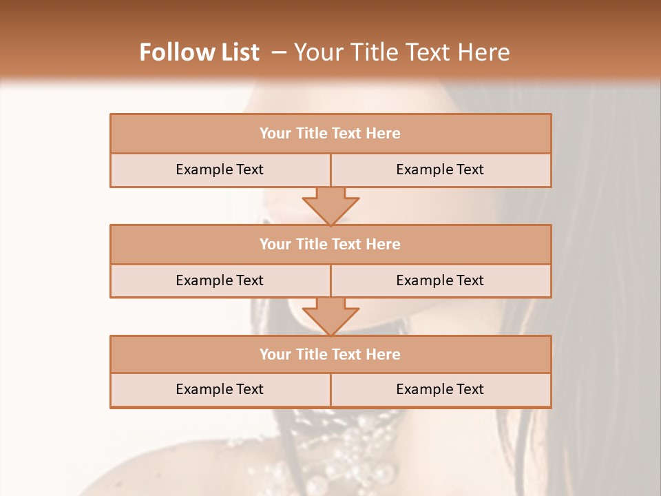 Close-Up Portrait Of A Beautiful Brunette Woman PowerPoint Template