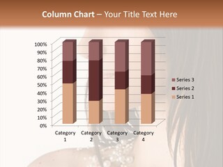 Close-Up Portrait Of A Beautiful Brunette Woman PowerPoint Template