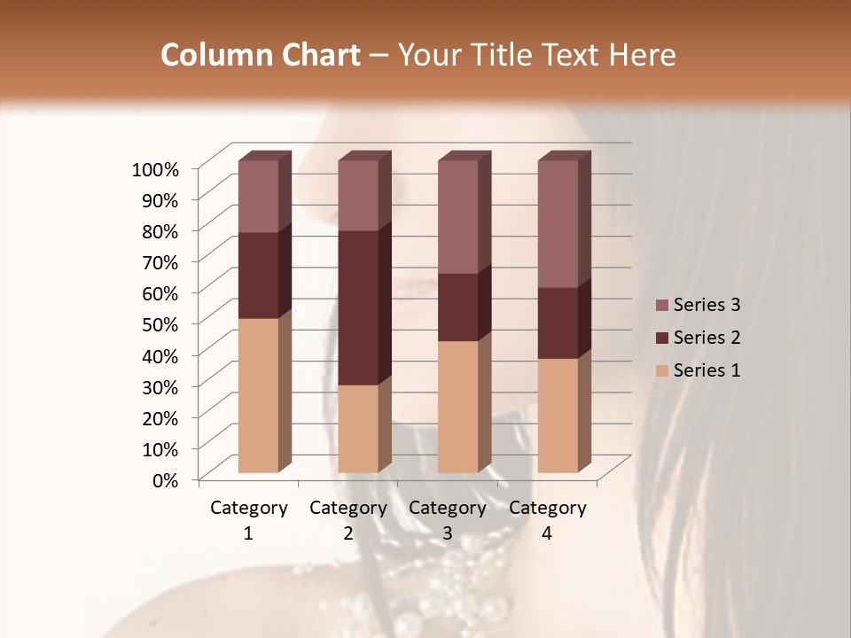 Close-Up Portrait Of A Beautiful Brunette Woman PowerPoint Template