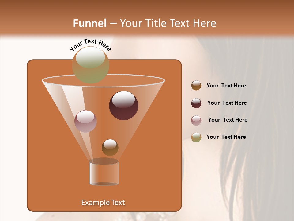 Close-Up Portrait Of A Beautiful Brunette Woman PowerPoint Template