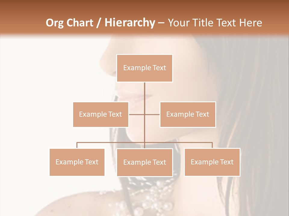 Close-Up Portrait Of A Beautiful Brunette Woman PowerPoint Template