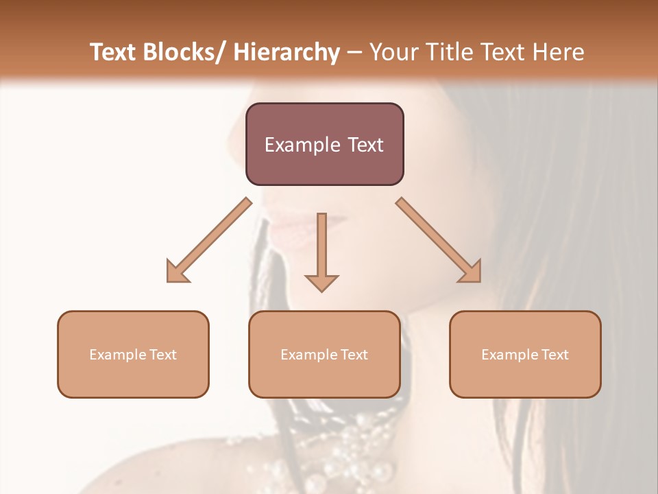 Close-Up Portrait Of A Beautiful Brunette Woman PowerPoint Template