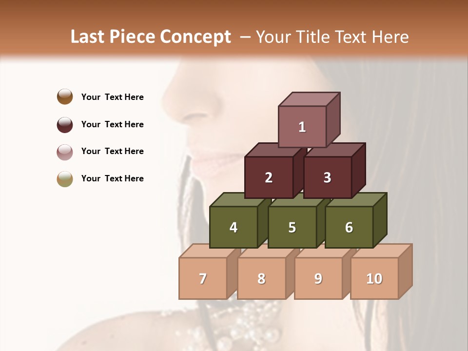 Close-Up Portrait Of A Beautiful Brunette Woman PowerPoint Template