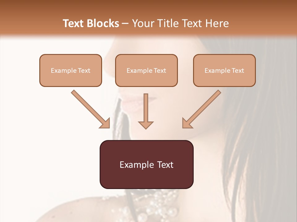 Close-Up Portrait Of A Beautiful Brunette Woman PowerPoint Template