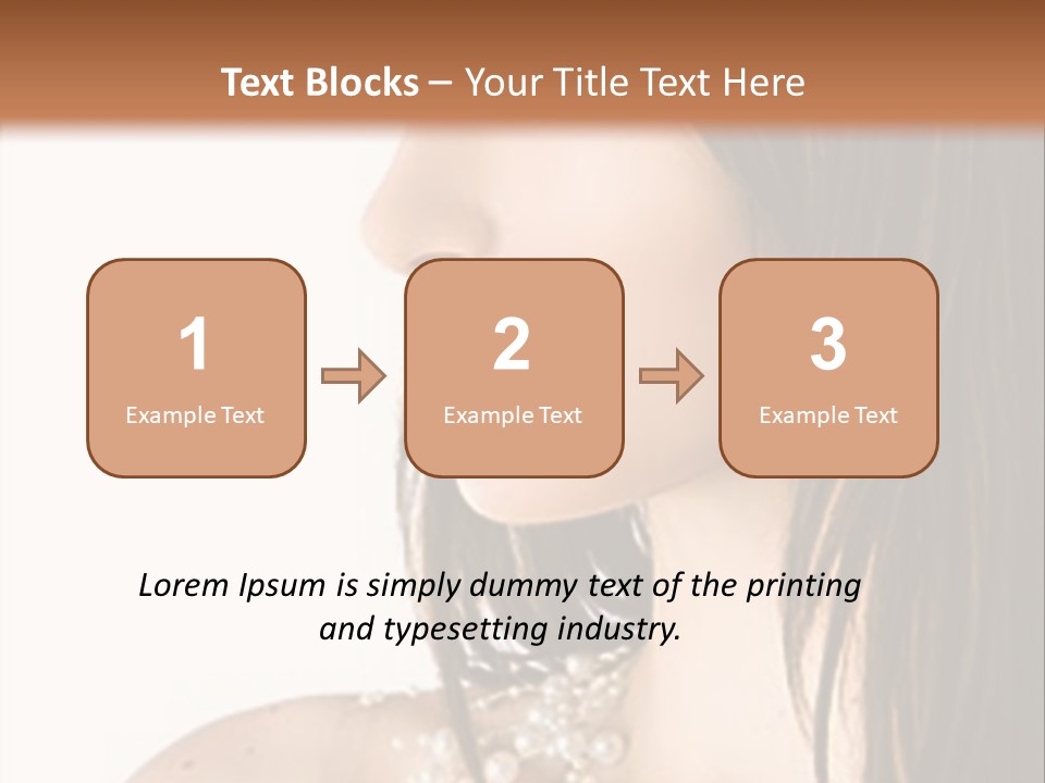 Close-Up Portrait Of A Beautiful Brunette Woman PowerPoint Template