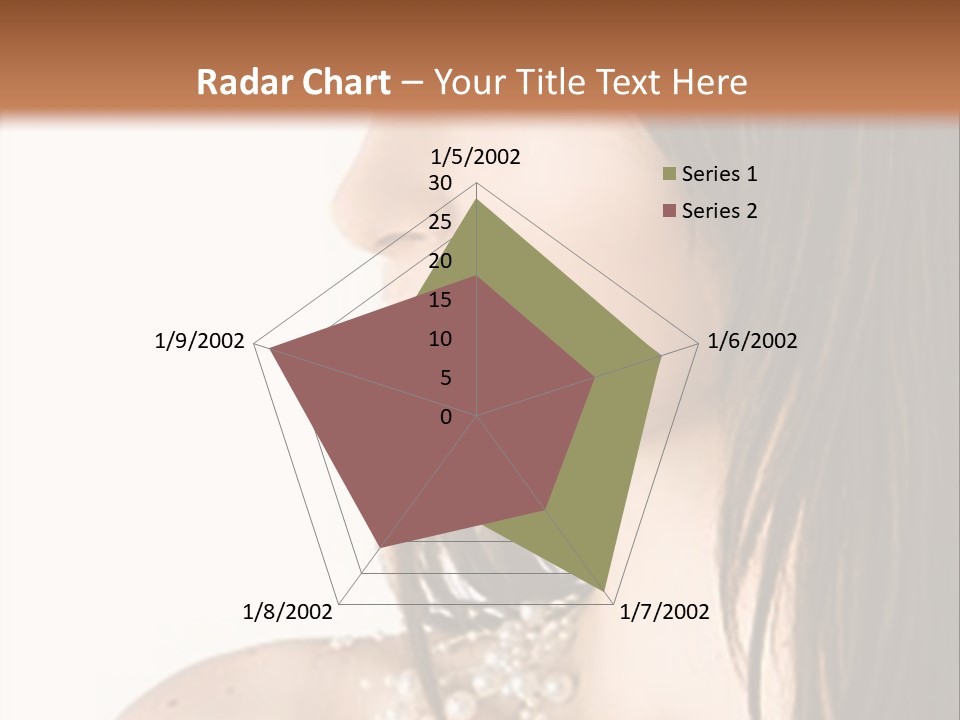 Close-Up Portrait Of A Beautiful Brunette Woman PowerPoint Template