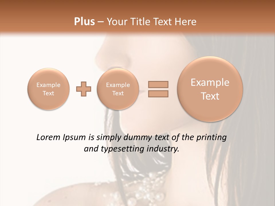 Close-Up Portrait Of A Beautiful Brunette Woman PowerPoint Template