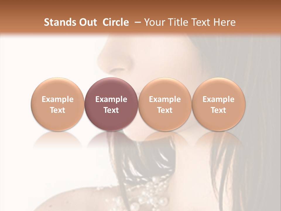 Close-Up Portrait Of A Beautiful Brunette Woman PowerPoint Template