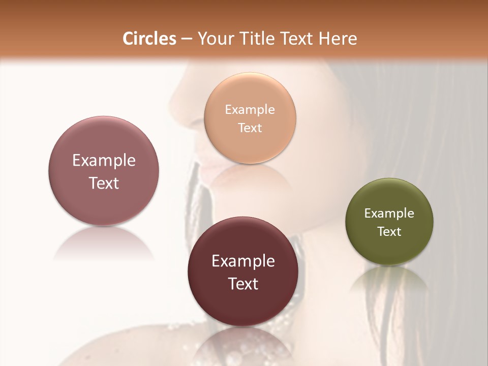 Close-Up Portrait Of A Beautiful Brunette Woman PowerPoint Template